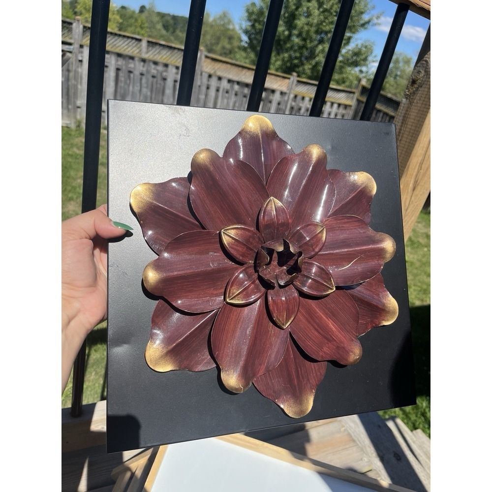Metal 3D Flower Wall Decor Hanging Flowers 13"  x 13" Beautiful!